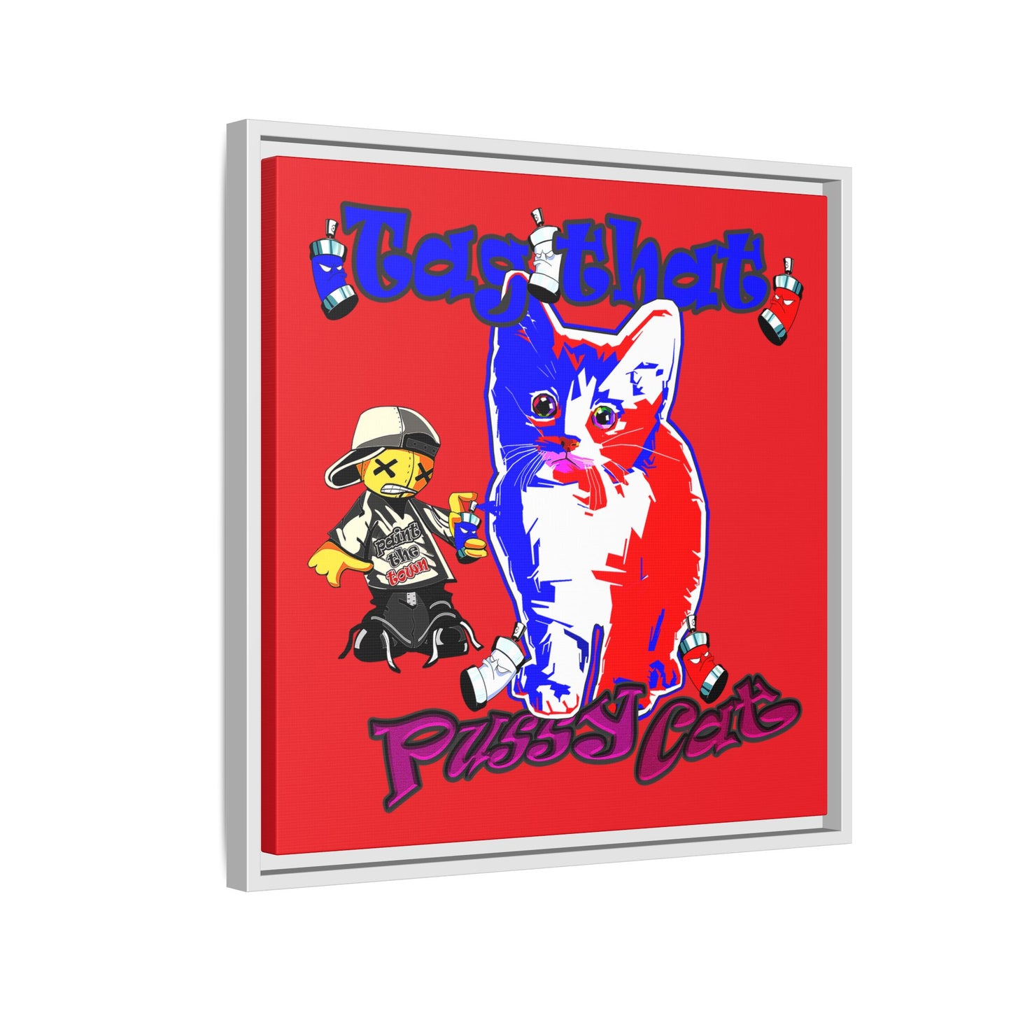 tag that - framed canvas art (red)
