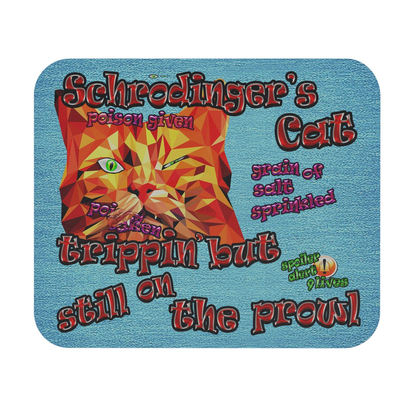 schrodinger's cat - Mouse Pad (Rectangle) (faded blue)