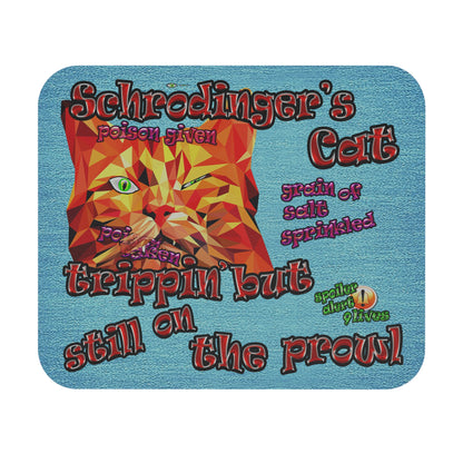 schrodinger's cat - Mouse Pad (Rectangle) (faded blue)