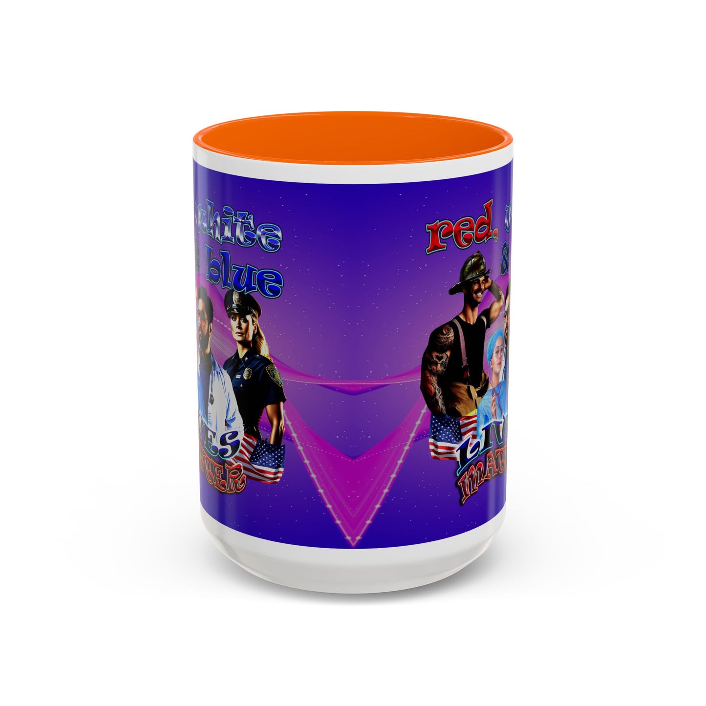 rw&b lives matter - Accent Mug (purple-pink wave)