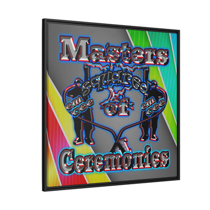 em cee squared - framed canvas art (rainbow split)
