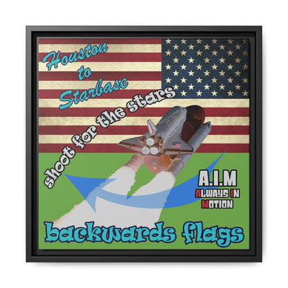 shoot for the stars - framed canvas art (green)