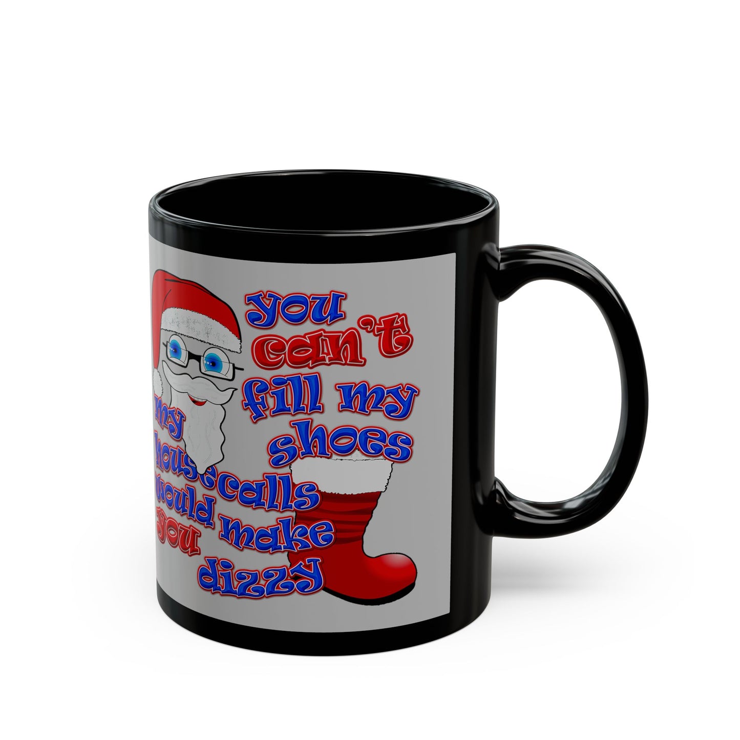 santa's shoes - Black Mug (light grey)