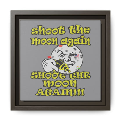 shoot the moon again - framed canvas art (grey)