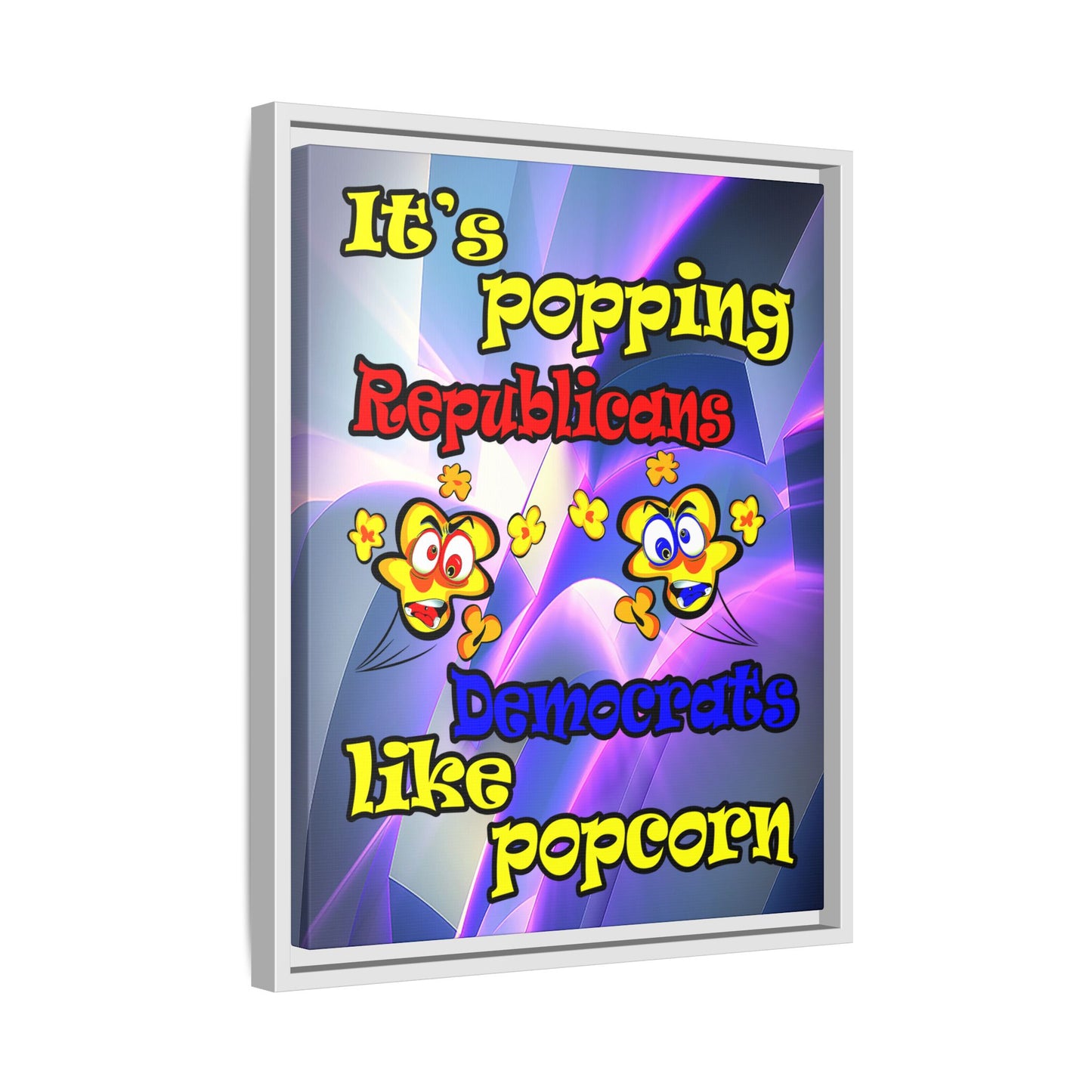 popping like popcorn - framed canvas art (grey-pink wave)