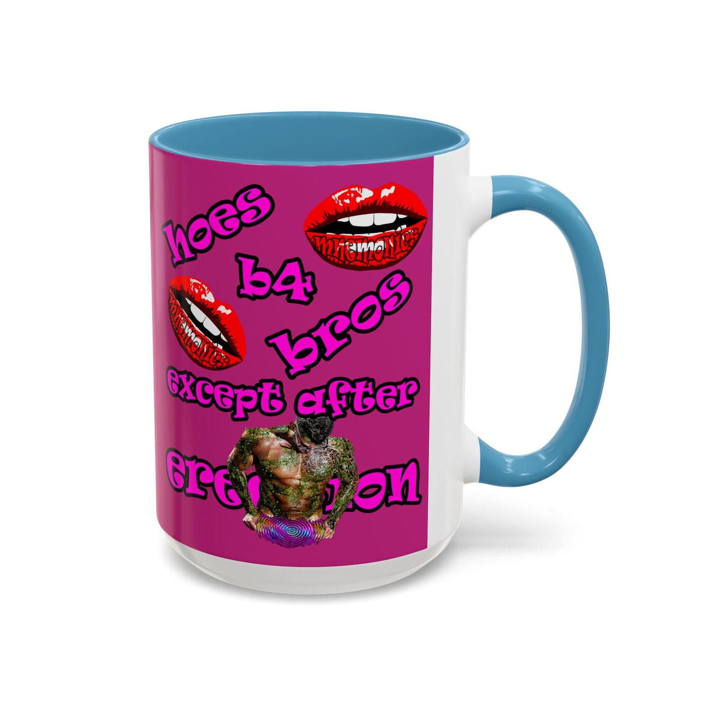 hoes b4 bros - Accent Mug (pink)