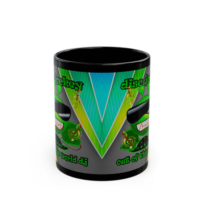 disc jockey - Black Mug (rainbow split)