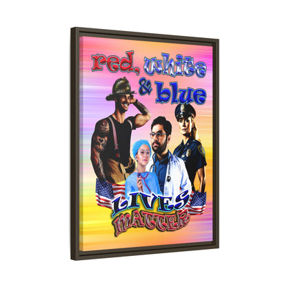 rw&b lives matter - framed canvas art (color blur)