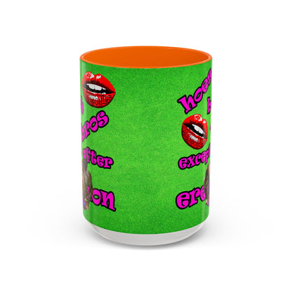 hoes b4 bros - Accent Mug (green turf)