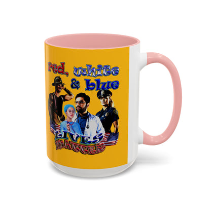rw&b lives matter - Accent Mug (yellow)