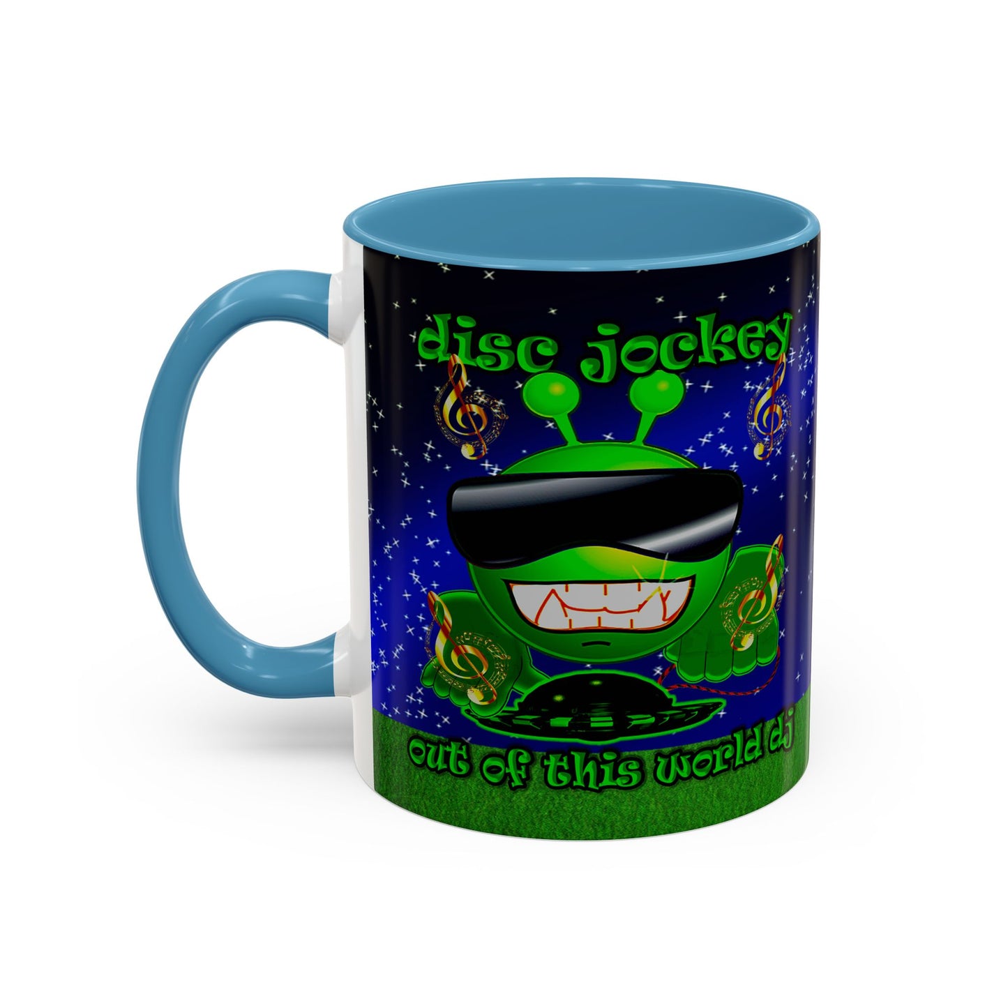 disc jockey - Accent Mug ('snoops' background)