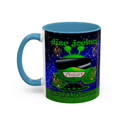 disc jockey - Accent Mug ('snoops' background)