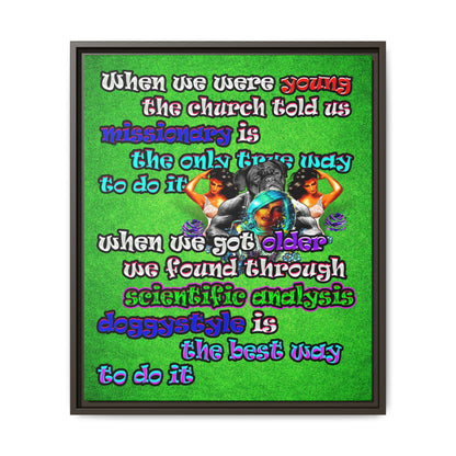 doggystyle - framed canvas art (green turf)