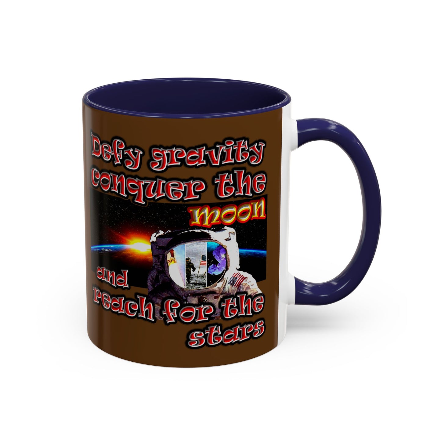 defy conquer reach - Accent Mug (brown)