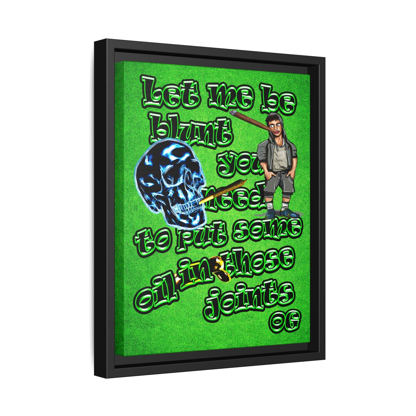 og - framed canvas art (green turf)