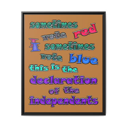 declaration of the independents - framed canvas art (light brown)