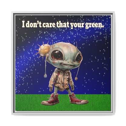 I don't care that your green - framed canvas art ('snoops' background)