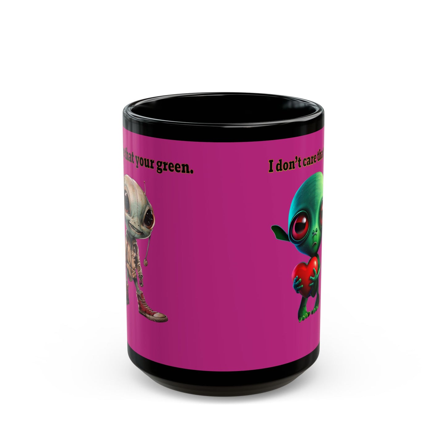 I don't care that your grey - Black Mug (pink)