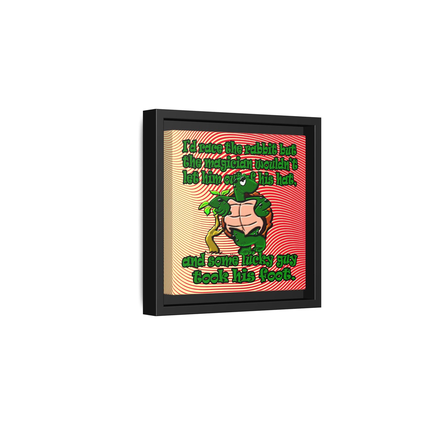 turtle race - framed canvas art (yellow-orange wave)