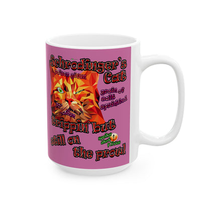 schrodinger's cat - White Mug (light pink)