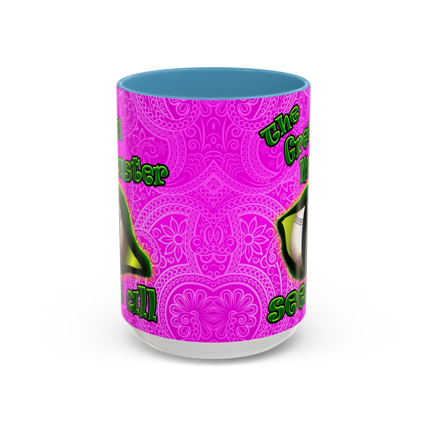 green monster - Accent Mug (pink swirl)