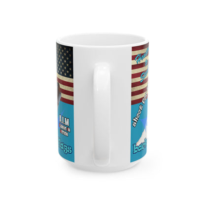 shoot for the stars - White Mug (turquoise)