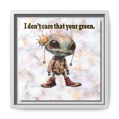 I don't care that your green - framed canvas art (white marble)