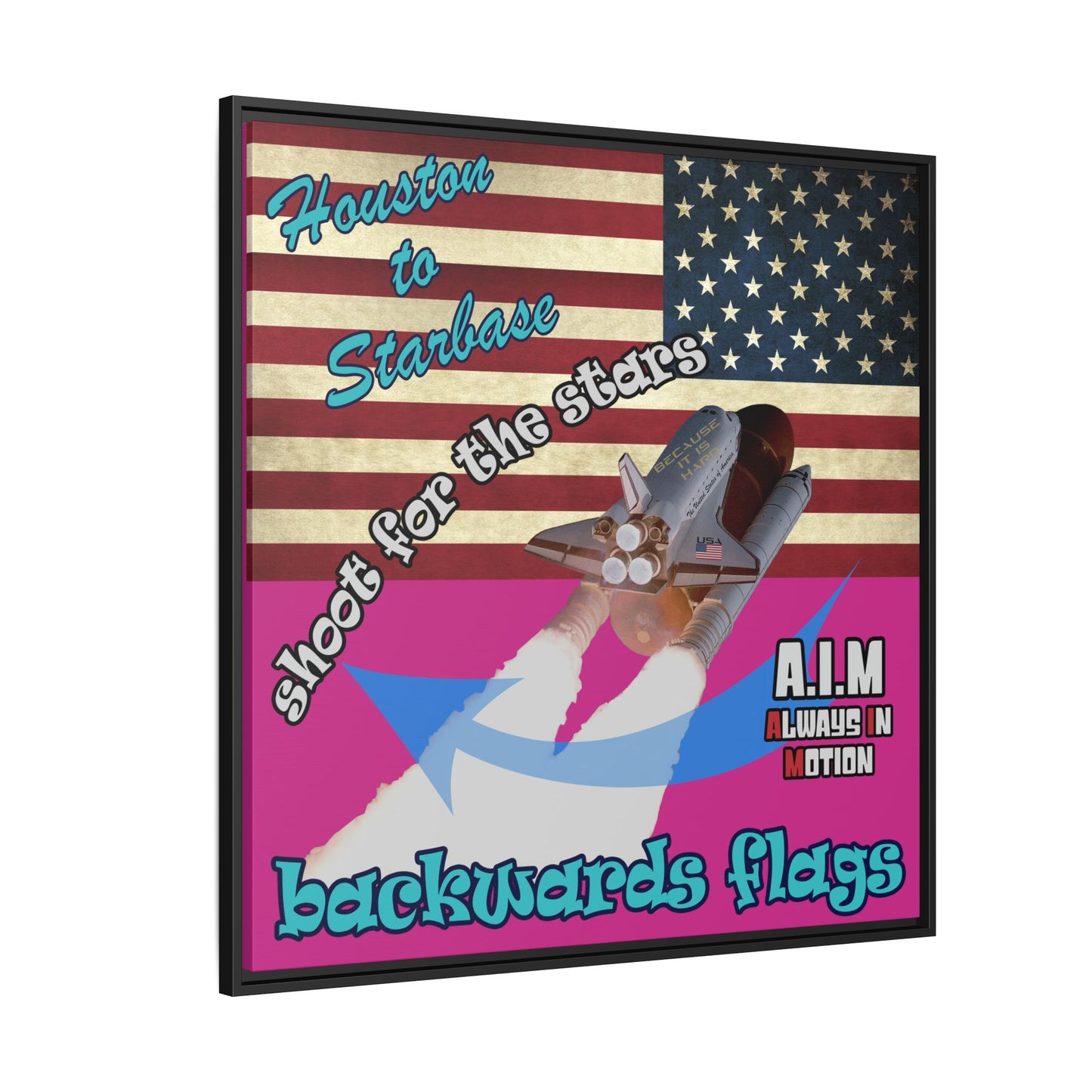 shoot for the stars - framed canvas art (pink)