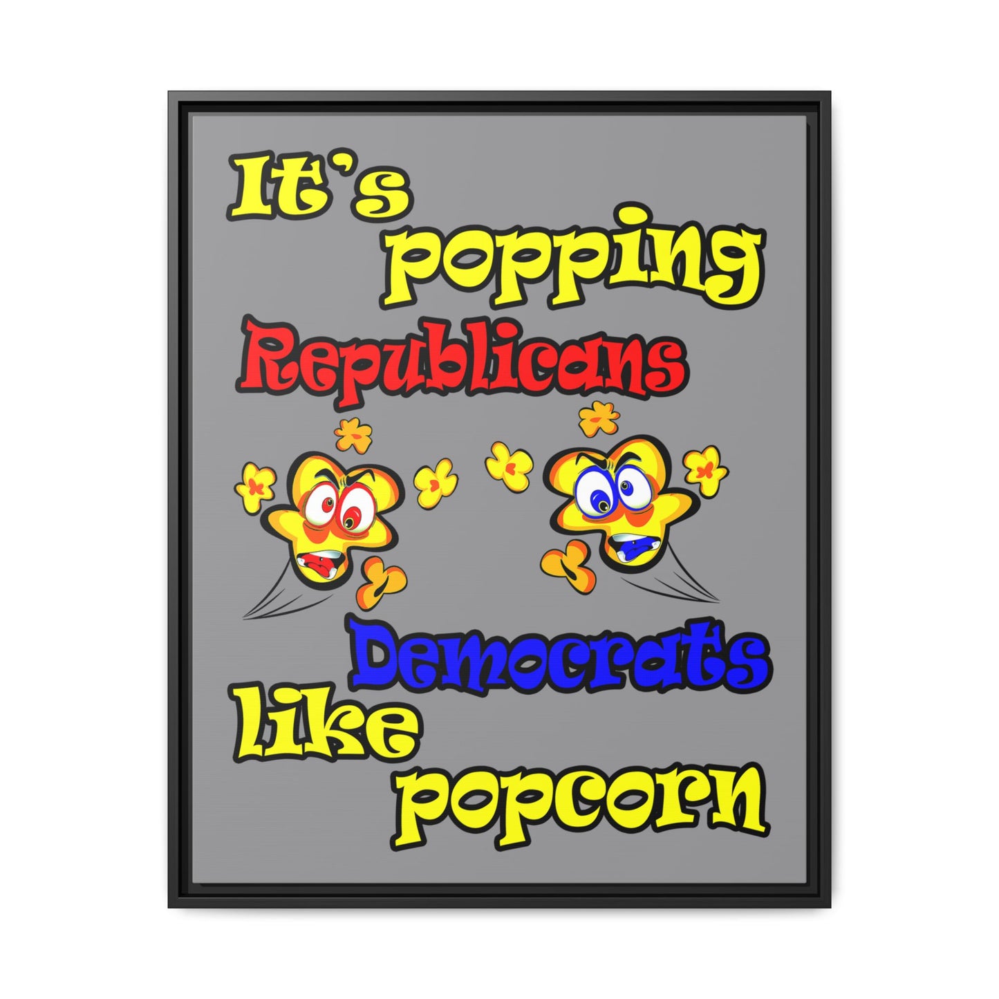 popping like popcorn - framed canvas art (grey)