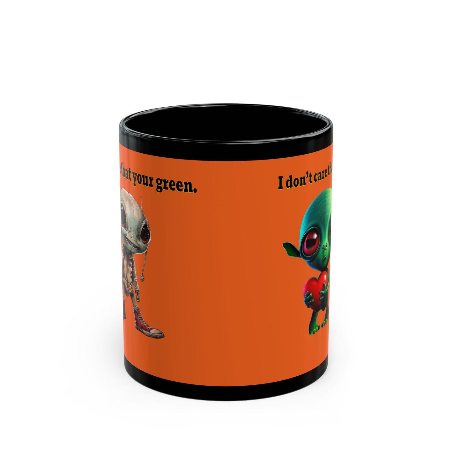 I don't care that your grey - Black Mug (orange)