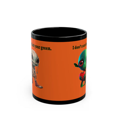 I don't care that your grey - Black Mug (orange)