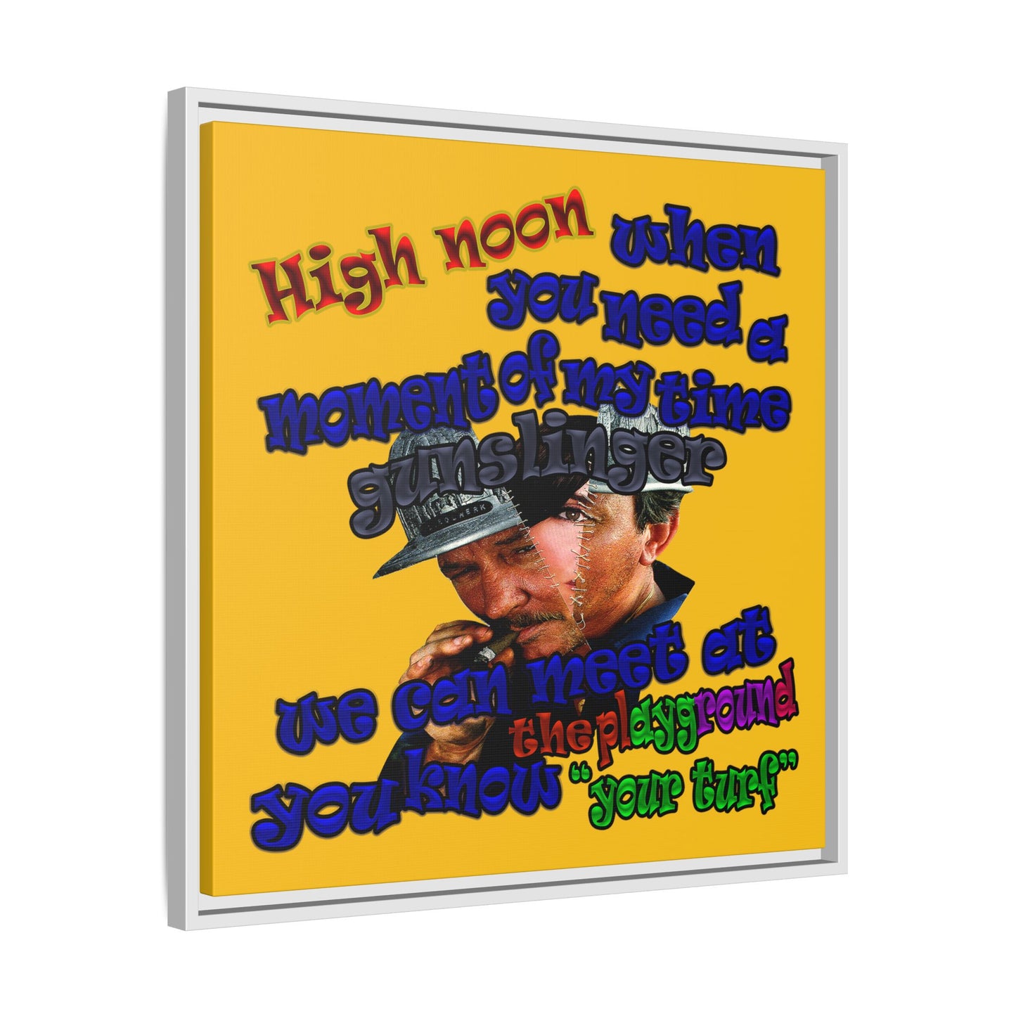 high noon - framed canvas art (yellow)