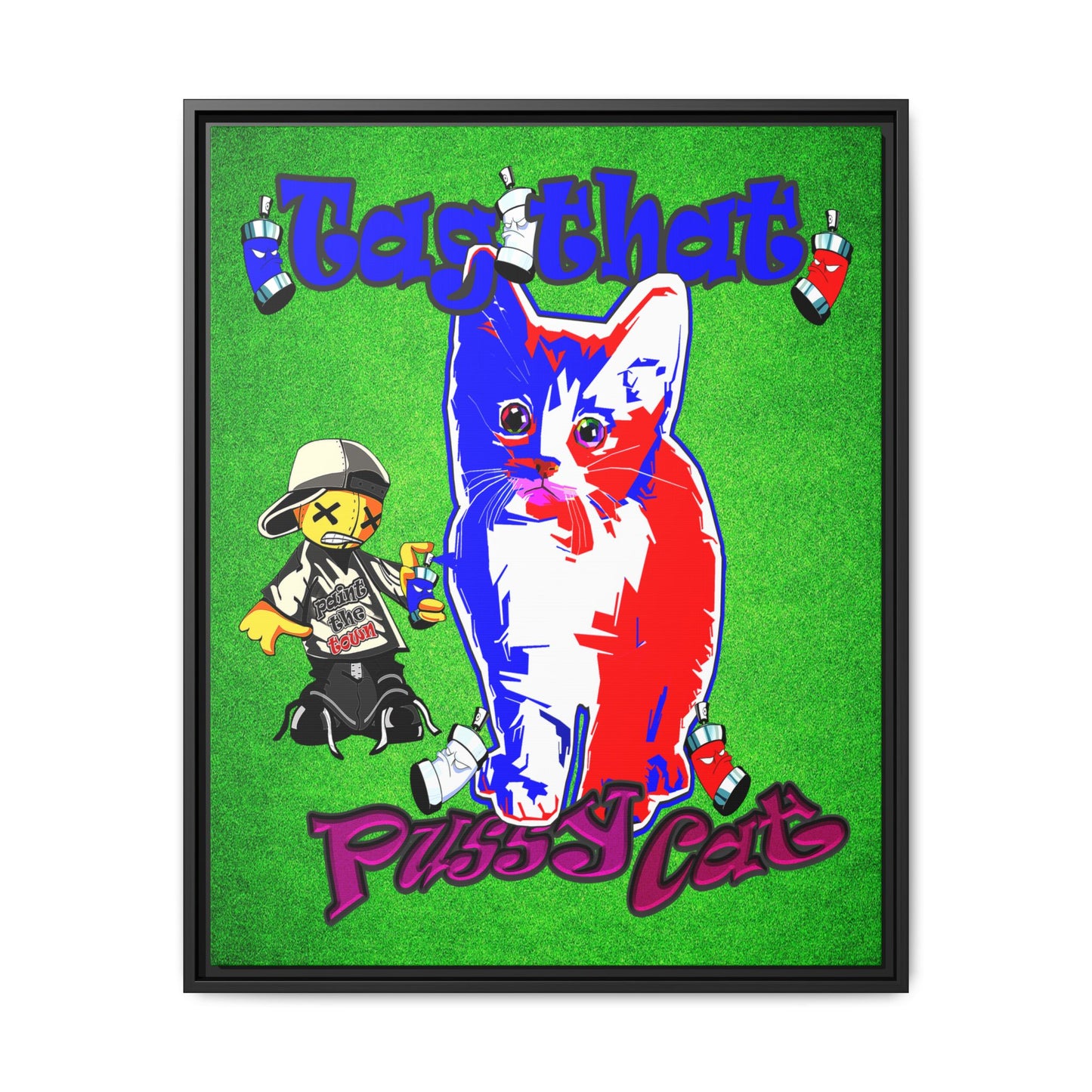 tag that - framed canvas art (green turf)
