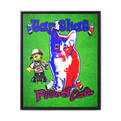 tag that - framed canvas art (green turf)