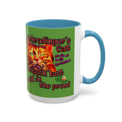 schrodinger's cat - Accent Mug (green)
