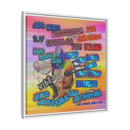 drop the beat - framed canvas art (color blur)