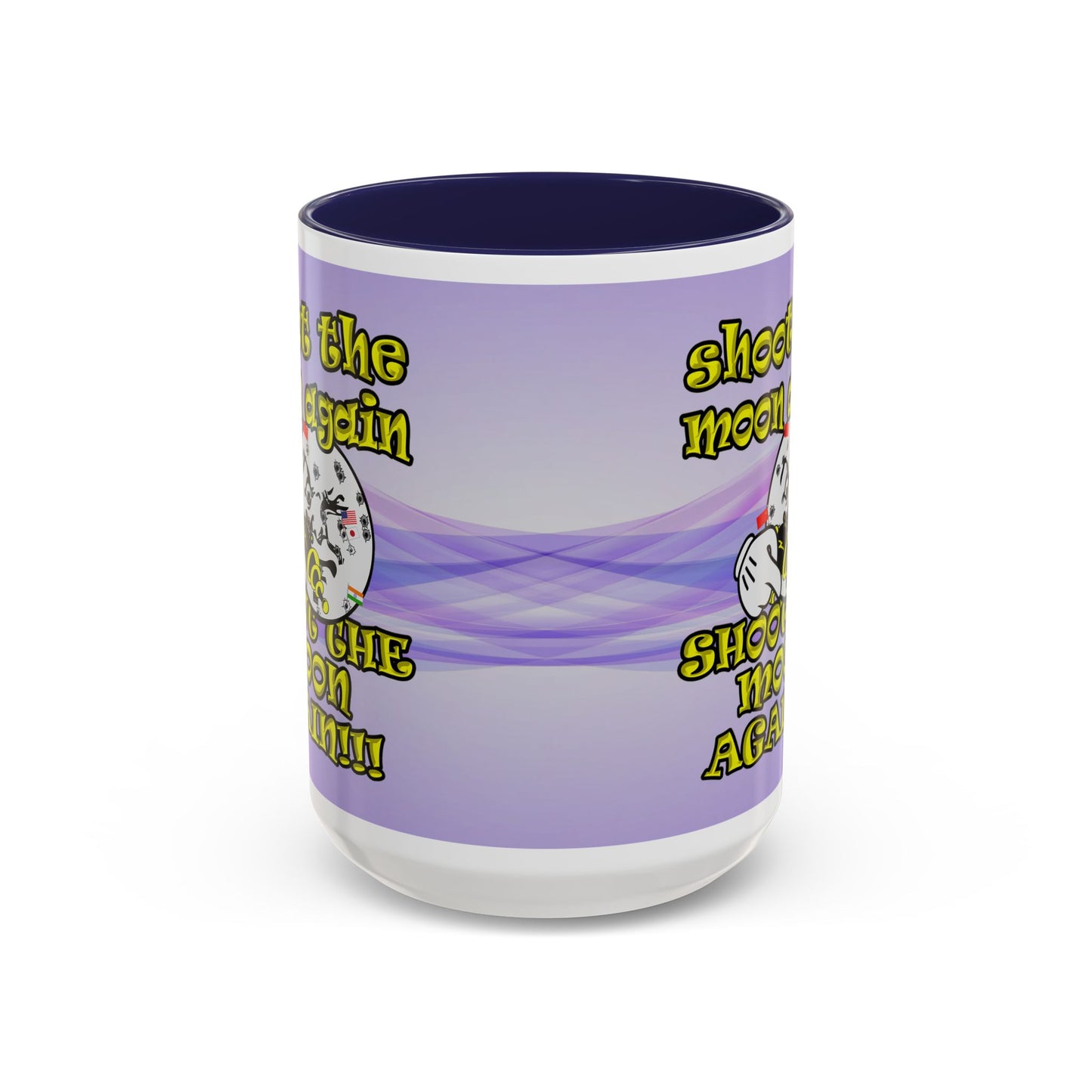shoot the moon again - Accent Mug (light blue-pink wave)