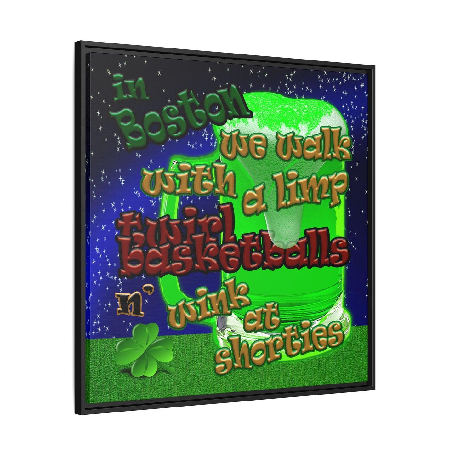 celtics logo - framed canvas art ('snoops' background)