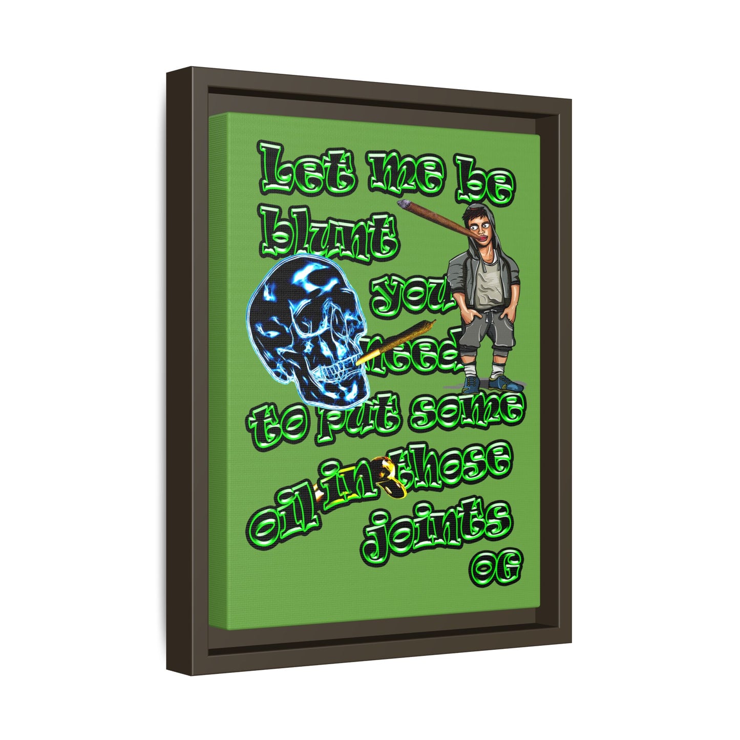 og - framed canvas art (green)