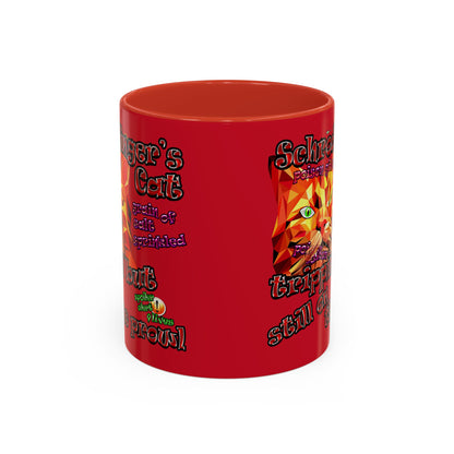 schrodinger's cat - Accent Mug (dark red)