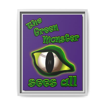 green monster - framed canvas art (purple)