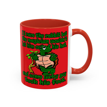 turtle race - Accent Mug (red)