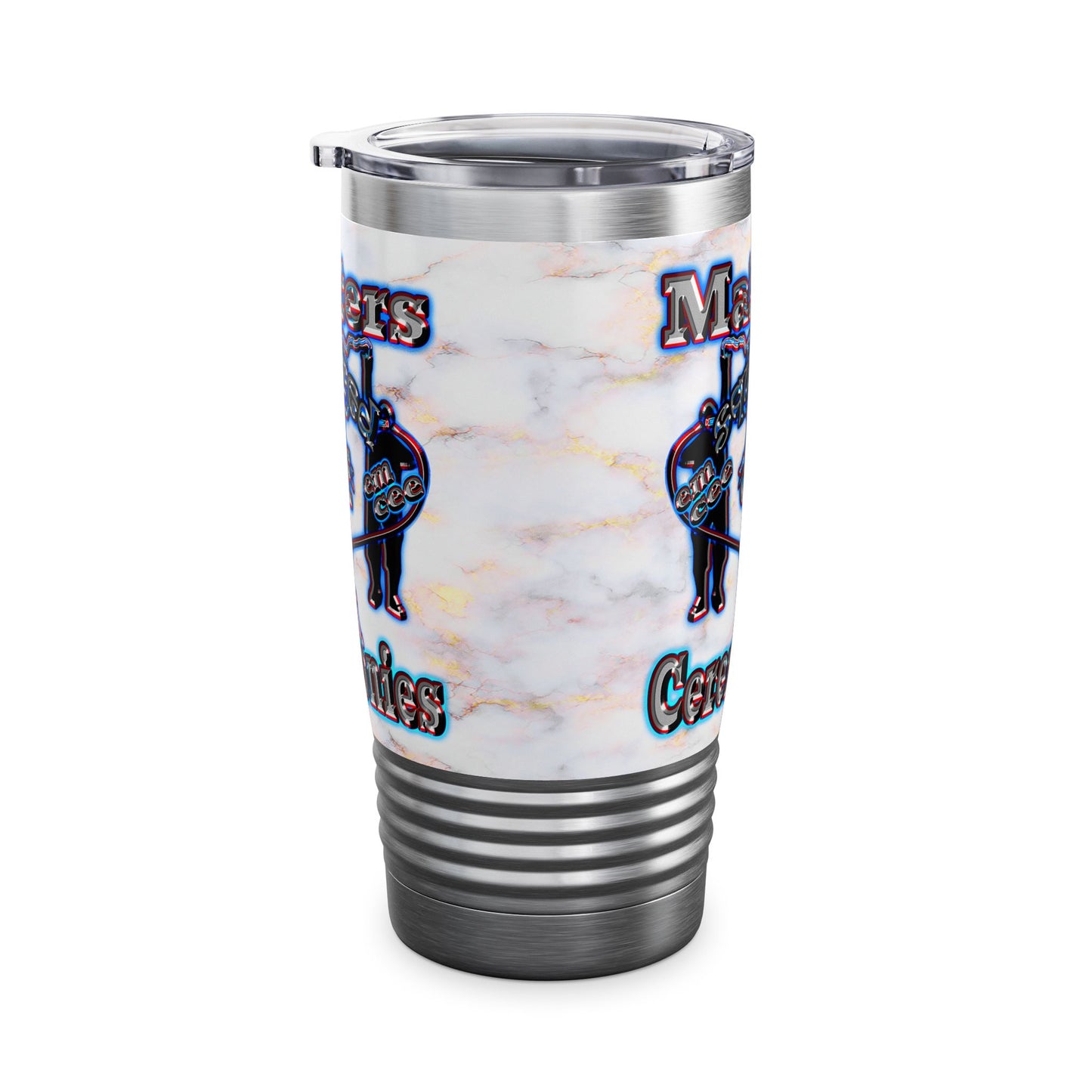 em cee squared - Ringneck Tumbler, 20oz (white marble)