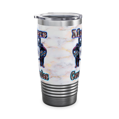 em cee squared - Ringneck Tumbler, 20oz (white marble)