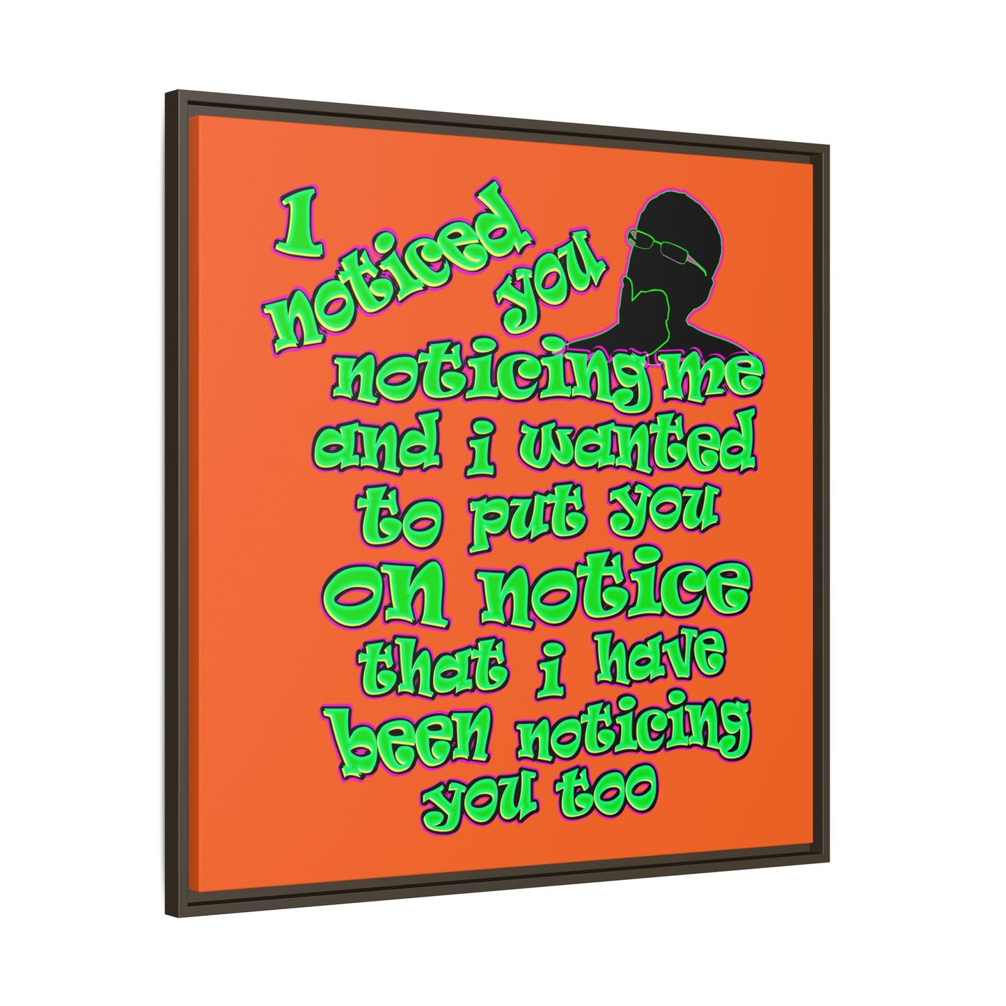 noticed you noticing - framed canvas art (orange)