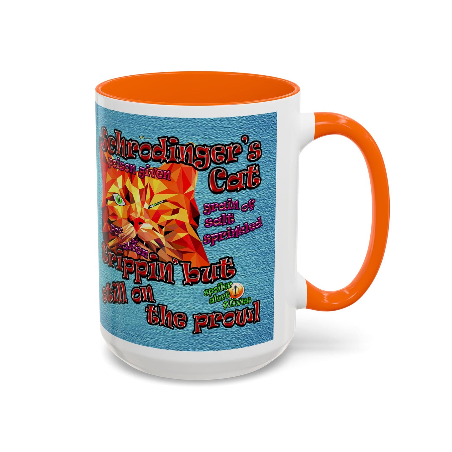 schrodinger's cat - Accent Mug (faded blue)