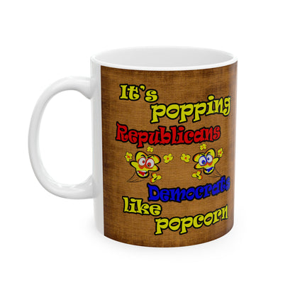 popping like popcorn - White Mug (brown papyrus)