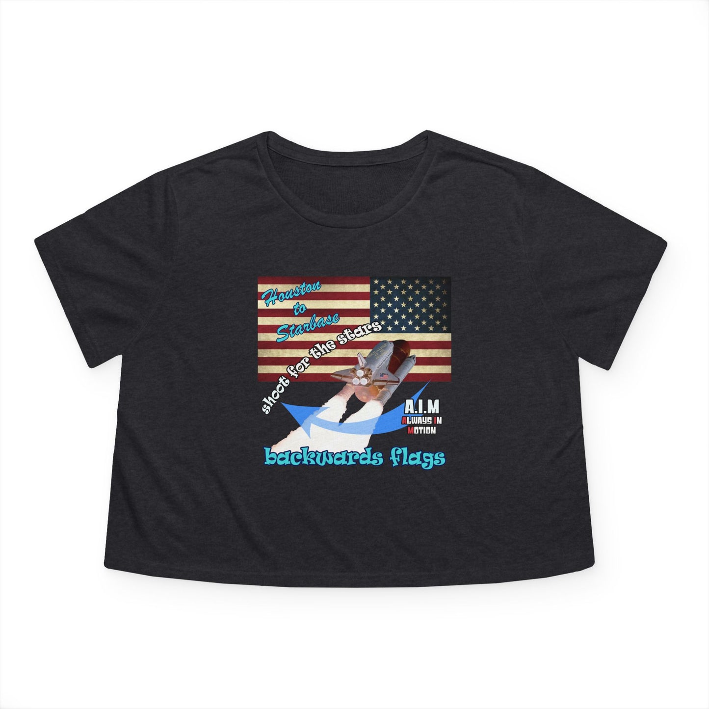 shoot for the stars - Women's Flowy Cropped Tee