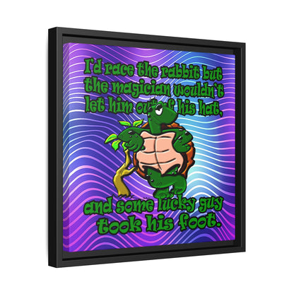 turtle race - framed canvas art (purple wave)