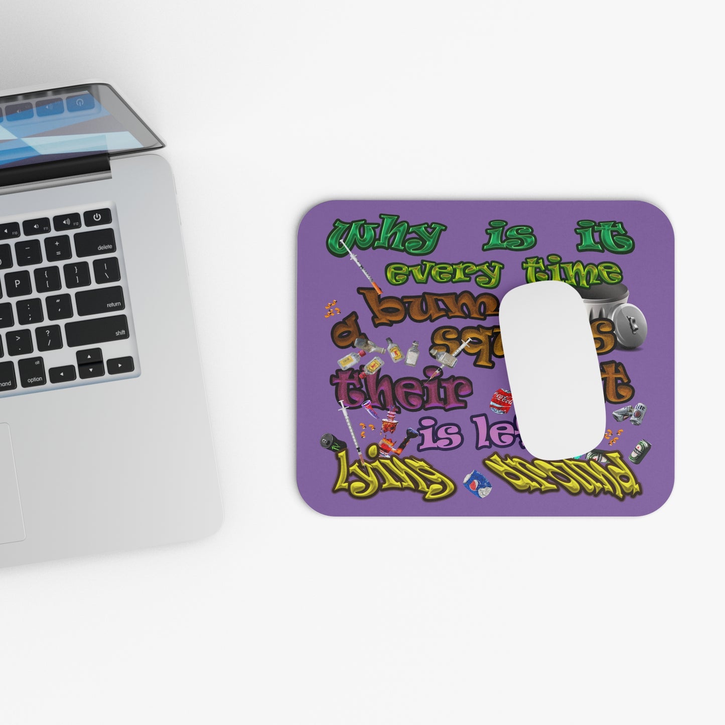 the bum's shit - Mouse Pad (Rectangle) (light purple)
